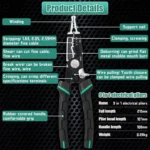 TUOSEN 9-in-1 Multifunctional Wire Stripper with Pointed Nose Cable Cutting and Crimping Tool - Image 4