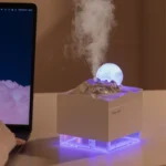 Moon Meteorite Mini Humidifier With Colorful Night Light - Image 2