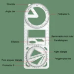 2pcs Multifunctional Drawing Ruler Function Drawing Protractor Geometric Ruler - Image 6