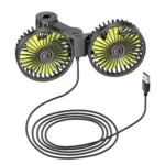 SUITU F4208 Car Cooling Fan Vehicle Rear Seatback USB Dual-Head Electrical Fan