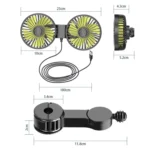 SUITU F4208 Car Cooling Fan Vehicle Rear Seatback USB Dual-Head Electrical Fan - Image 3