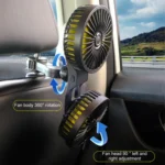 SUITU F4208 Car Cooling Fan Vehicle Rear Seatback USB Dual-Head Electrical Fan - Image 7