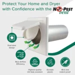 Dual Door Dryer Vent Cover No-Pest Wide Mount Exhaust Cover - Image 3