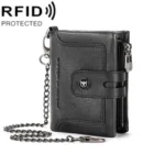 BULL CAPTAIN 088 RFID Anti-Theft Zipper Buckle Multi-Card Slot Cowhide Vertical Wallet