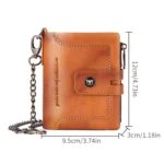 BULL CAPTAIN 088 RFID Anti-Theft Zipper Buckle Multi-Card Slot Cowhide Vertical Wallet - Image 2