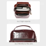 BULL CAPTAIN 049 Large-capacity First-layer Cowhide Retro Single-shoulder Crossbody Bag - Image 6