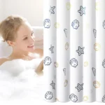 Sea World Polyester Shower Curtain Thickened Waterproof Bathroom Shower Curtain Cloth With Hooks - Image 2