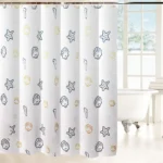 Sea World Polyester Shower Curtain Thickened Waterproof Bathroom Shower Curtain Cloth With Hooks - Image 7
