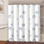 Sea World Polyester Shower Curtain Thickened Waterproof Bathroom Shower Curtain Cloth With Hooks - Image 8