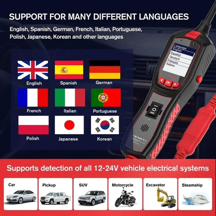 TBD06045830_B7.webp JDiag 6-30V Electrical Detector Fuel Injector Signal Detection Vehicle System Diagnosis - Image 8