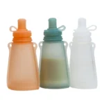 120ml Reusable Silicone Baby Food Pouches Refillable Squeeze Storage Containers - Image 3