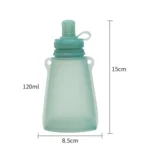120ml Reusable Silicone Baby Food Pouches Refillable Squeeze Storage Containers - Image 4