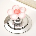 Cute Flower Toilet Pusher Nail Art Special Bathroom Flush Switch Button