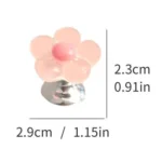 Cute Flower Toilet Pusher Nail Art Special Bathroom Flush Switch Button - Image 2