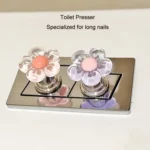 Cute Flower Toilet Pusher Nail Art Special Bathroom Flush Switch Button - Image 3