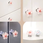 Cute Flower Toilet Pusher Nail Art Special Bathroom Flush Switch Button - Image 8
