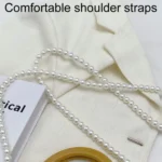 Homemade Tulip Hand Knitting Bag Cloth Strip Line DIY Material Kit With Pearl Shoulder Strap - Image 5