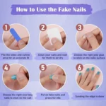 24pcs /Box Press On Nails Dark Star and Moon Series False Nails Mid-Length Ballet Nails - Image 7