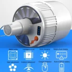 Rechargeable LED Solar Bulb Light Waterproof Night Market Stall Energy Saving Lamp - Image 3