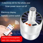 Rechargeable LED Solar Bulb Light Waterproof Night Market Stall Energy Saving Lamp - Image 4