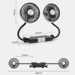 Car Double-head Hose Seat Fan with Light - Image 3