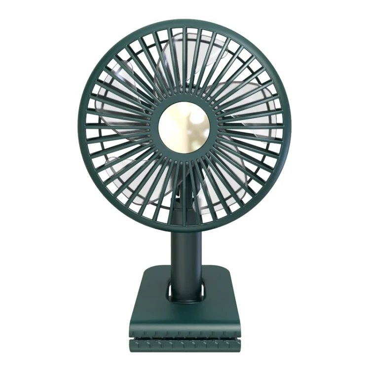 Car Clip-On Rechargeable Electric Oscillating Head Fan With Light
