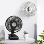 Car Clip-On Rechargeable Electric Oscillating Head Fan With Light - Image 6
