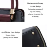 Women Colorblocking Handbag Large Capacity Shoulder Crossbody Bag - Image 6