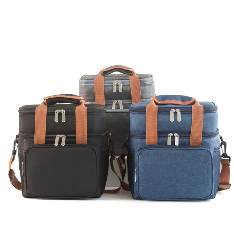TBD06046265_B1.webp Double Layer Insulated Lunch Bag Large Capacity Food Cooler Bag with Shoulder Strap - Image 2