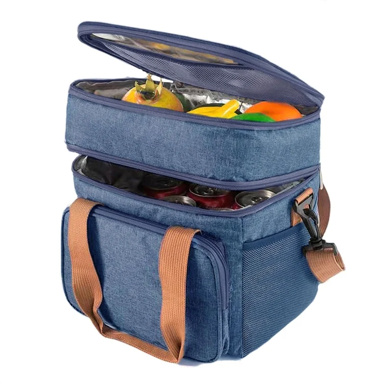 TBD06046265_B2.webp Double Layer Insulated Lunch Bag Large Capacity Food Cooler Bag with Shoulder Strap - Image 3