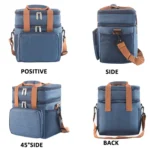 Double Layer Insulated Lunch Bag Large Capacity Food Cooler Bag with Shoulder Strap - Image 4