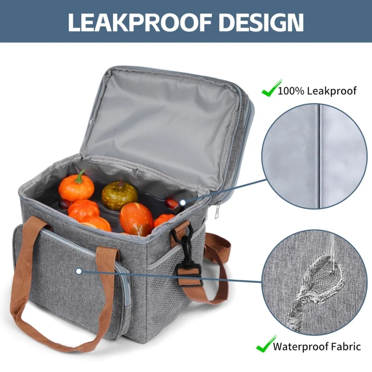TBD06046265_B5.webp Double Layer Insulated Lunch Bag Large Capacity Food Cooler Bag with Shoulder Strap - Image 6