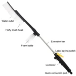 High Pressure Car Wash Nozzle Soft Bristle Long Handle Brush Foam Bottle Tool Set - Image 3