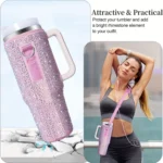 For Stanley 40oz Cup Hot Diamond Cover Neoprene Insulated Portable Bottle Cover - Image 2