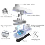 2 In 1 Vacuum Sealing Machine Portable Pressure Plastic Bag Sealing Device With Cutter - Image 4