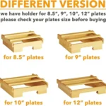 9-inch Paper Plate Dispenser Under Cabinet Bamboo Plates Holder Kitchen Storage Rack - Image 6