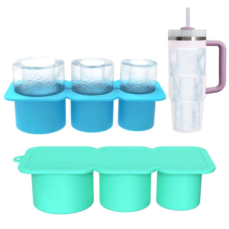 TBD06046456_B1.webp Silicone Ice Molds With Lid For Stanley Tumblers Cups Can Making 3 Hollow Cylinders - Image 2