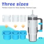 Silicone Ice Molds With Lid For Stanley Tumblers Cups Can Making 3 Hollow Cylinders - Image 3