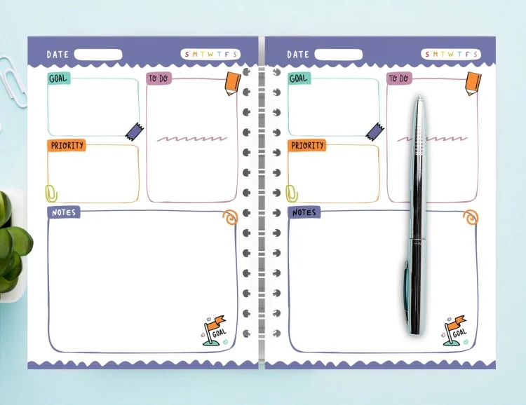 TBD0604648701B_1.webp A5 Self-filling Undated Coil Planner Planning Notes Schedule - Image 5