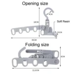 Foldable 5-Hole Clothes Hanging Rack Traveling Portable Clothing Hooks - Image 2