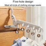 Foldable 5-Hole Clothes Hanging Rack Traveling Portable Clothing Hooks - Image 3