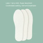 1pair Thin Latex Breathable and Sweat Absorbent Soft Bottom Comfort Shock Absorbing Insoles - Image 5