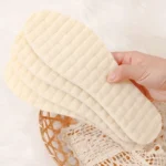 1pair Wool Winter Soft Anti-Odor Latex Warm Thick Padded High Elastic Shock Absorbing Insoles - Image 2