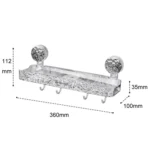 Bathroom No-Punch Suction Cup Shelf Household Restroom Wall Mounted Organizing Rack - Image 2
