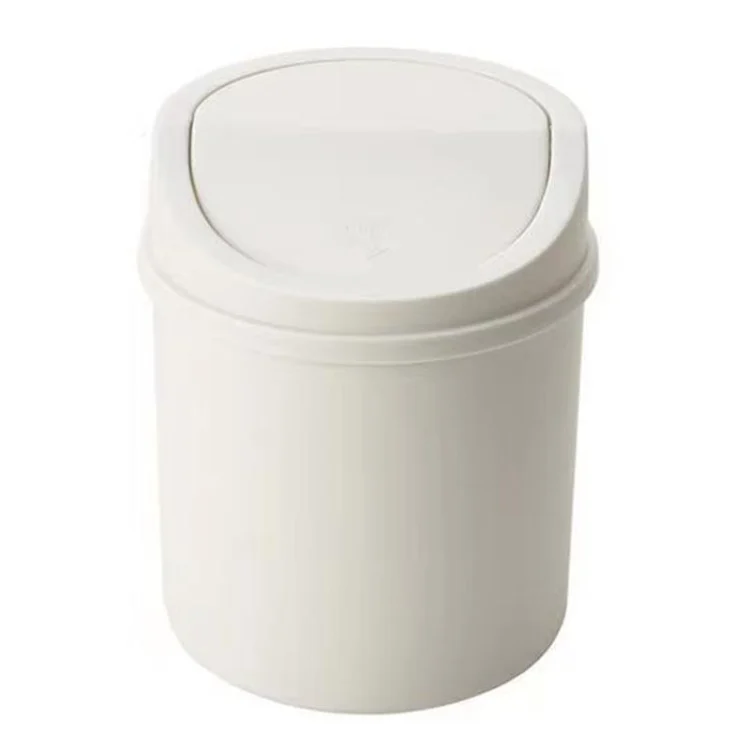 Mini Flip Lid Desktop Trash Can Student Dormitory Living Room Cute Storage Bucket
