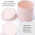 Mini Flip Lid Desktop Trash Can Student Dormitory Living Room Cute Storage Bucket - Image 5