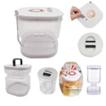 Kitchen Wet And Dry Separate Pickle Jar Plastic Wet And Dry Dispenser Hourglass Can - Image 4