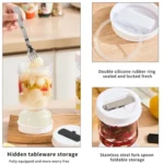 Kitchen Wet And Dry Separate Pickle Jar Plastic Wet And Dry Dispenser Hourglass Can - Image 9