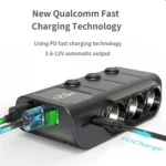 120W Digital Display Cigarette Lighter Car Fast Charging Charger - Image 5