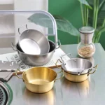 304 Stainless Steel Thickened Double Ear Soup Bowl Snack Bowl Fried Chicken Bowl - Image 4